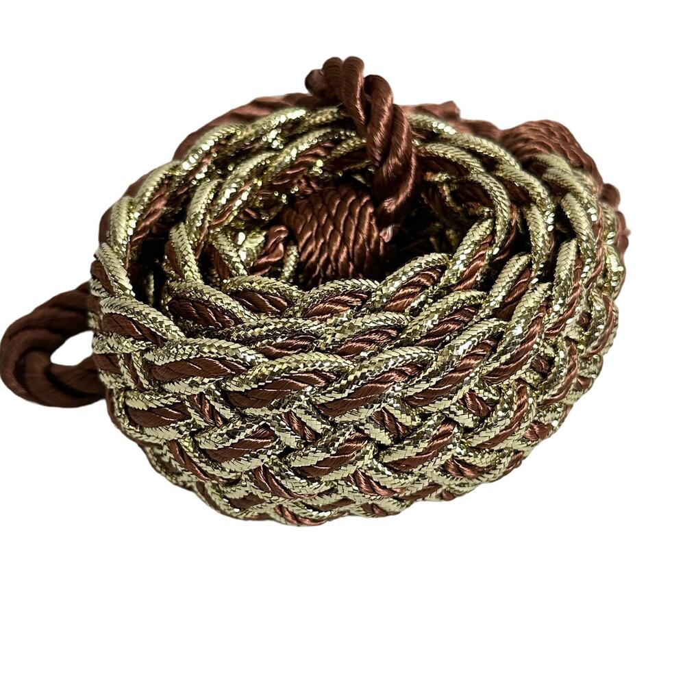 Vintage Belt Braided Gold Copper Wide Rope